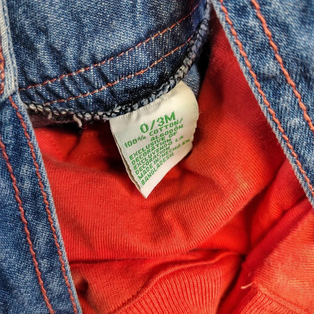 Sesame Street Y2K denim overall set 0/3 month